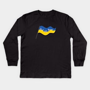 Ukraine Support No War Promote Peace Kids Long Sleeve T-Shirt